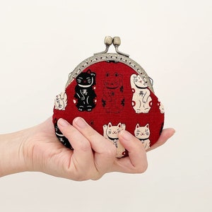 Lucky Cat Coin Purse Cat Change Purse Cat Wallet Kitty Coin Wallet Cotton Coin Pouch Good Luck Cat Lucky Wallet Good Fortune Coin Bag