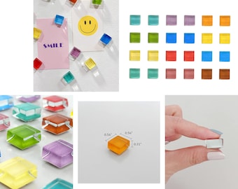 24 Glass Cube Magnets Refrigerator Magnets Glass Square Magnets Colorful Square Magnets Locker Magnets Whiteboard Magnets Office Magnets