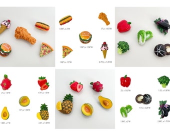 5 Fruits & Vegetables Refrigerator Magnet 3D Resin Food Magnets Fridge Magnets Cute Food Magnets French Food Magnets Vegetable Magnets