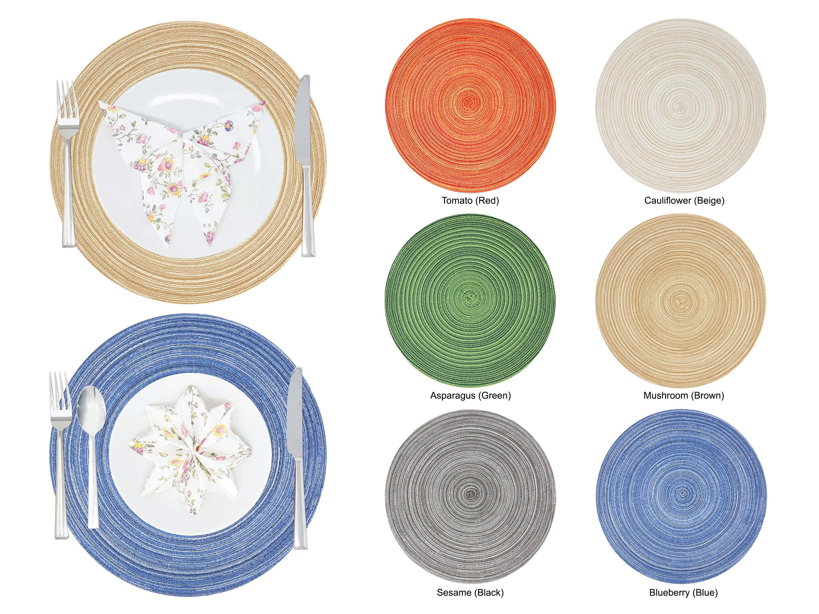 Large Round Blue Placemats Etsy