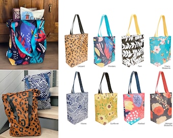 Zipper Tote Foldable Tote Eco Friendly Fold Up Bag Foldable Bag Zipper Bag Washable Reusable Bag Zip Up Tote Grocery Tote Shopping Bag