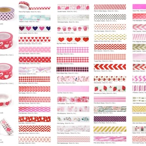 Heart Love Valentine Postage Themed Washi Tape –