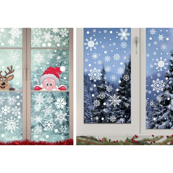 Snowflake Window Clings Decal Stickers Christmas Window Decal Christmas Decals Snowflake Decals Winter Decoration for Glass Windows