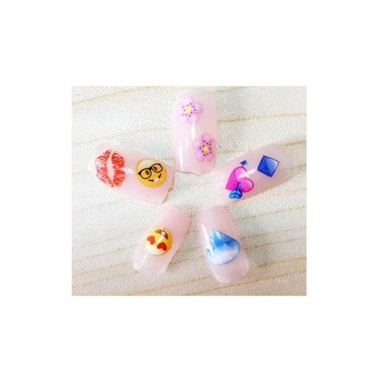 200 Emoji Nail Stickers Emoji Nail Art Heart Emoji Nail Etsy
