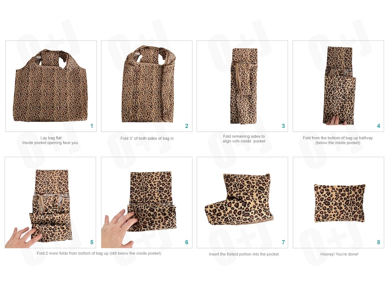 Set of 5 Eco Foldable Shopping Bags Reusable Grocery Totes Foldable Totes Eco-Friendly Shopping Totes Market Totes Shoulder Bags image 5