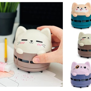 Small Cat Tabletop Vacuum Cute Dog Vacuum Kitty Desktop Vacuum Adorable Cat Vacuum Portable USB Desktop Rechargeable Vacuum Office Vacuum