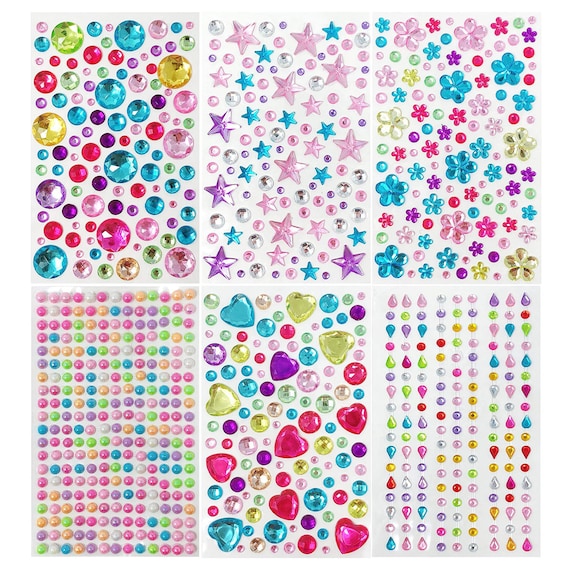 Gem Sticker Rhinestone Acrylic Self Adhesive Crystal 3D Gem