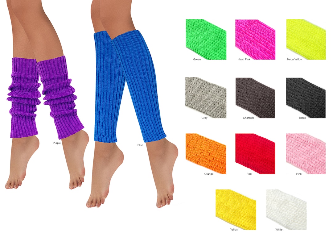 Women's Acrylic Ribbed Leg Warmer 80's Style Leg Warmer Winter Legging