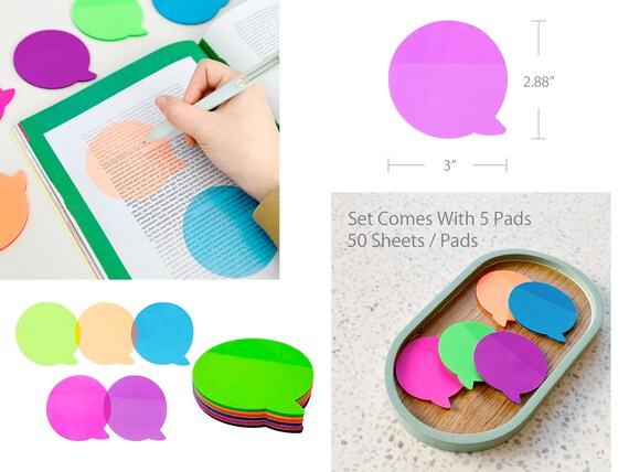 50 Sheets Transparent Sticky Note Pads Waterproof Clear Memo Pad