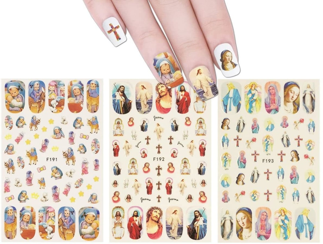 Life of Jesus Nail Stickers Jesus Nail Art Jesus Nails Etsy