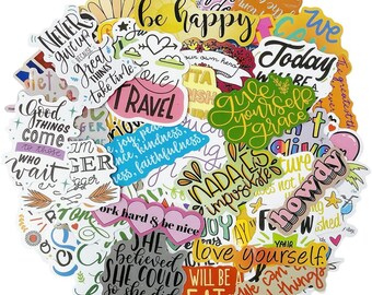 100 Positive Words Vinyl Stickers Inspirational Words Stickers Waterproof Happy Words Stickers Water Bottle Stickers Laptop Stickers