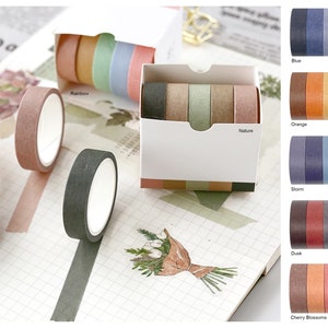 5 Washi Tape Rolls Set Solid Washi Tapes Scrapbook Tape Journal Washi Tape Planner Tape Cute Stationery Set Stationery Solid Sticker