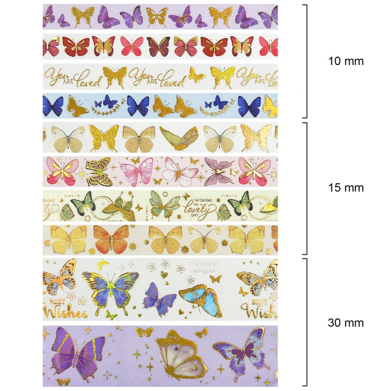 10 Washi Tape Set Gold Foil Washi Tapes Nature Washi Roll Pretty Washi Tapes 10 rolls image 6