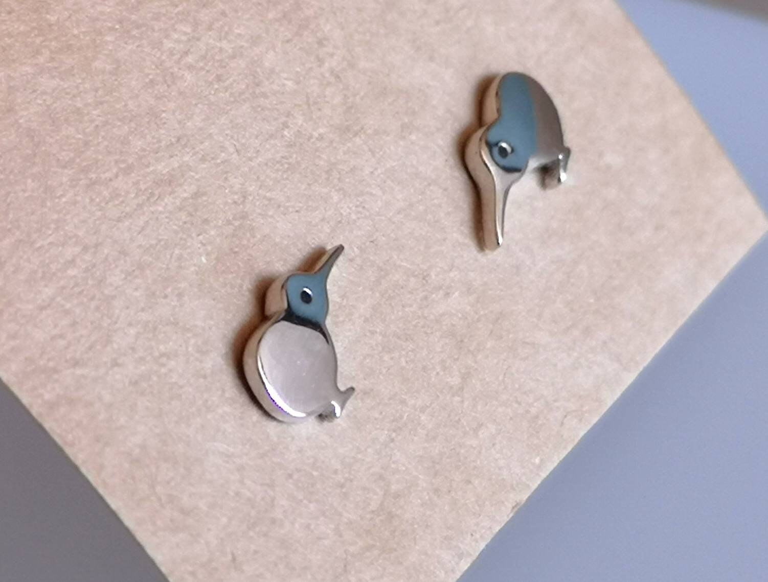Sterling Silver Small Sterling Studs Cute Animal Studs Extra Tiny Stud Animal Earrings Kiwi Earrings Tiny Studs