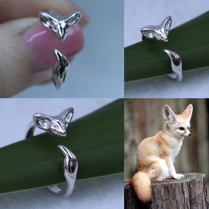 Fennec Fox Ring Sterling Silver Fox Gifts for Her Animal Etsy Australia