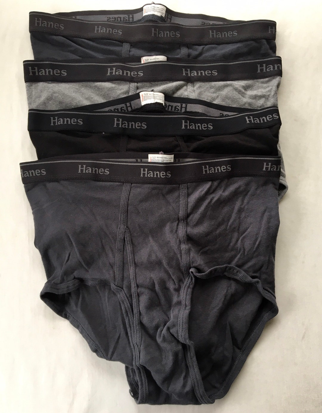 Vintage Hanes Briefs Cotton Underwear Black Gray Colored Mens - Etsy