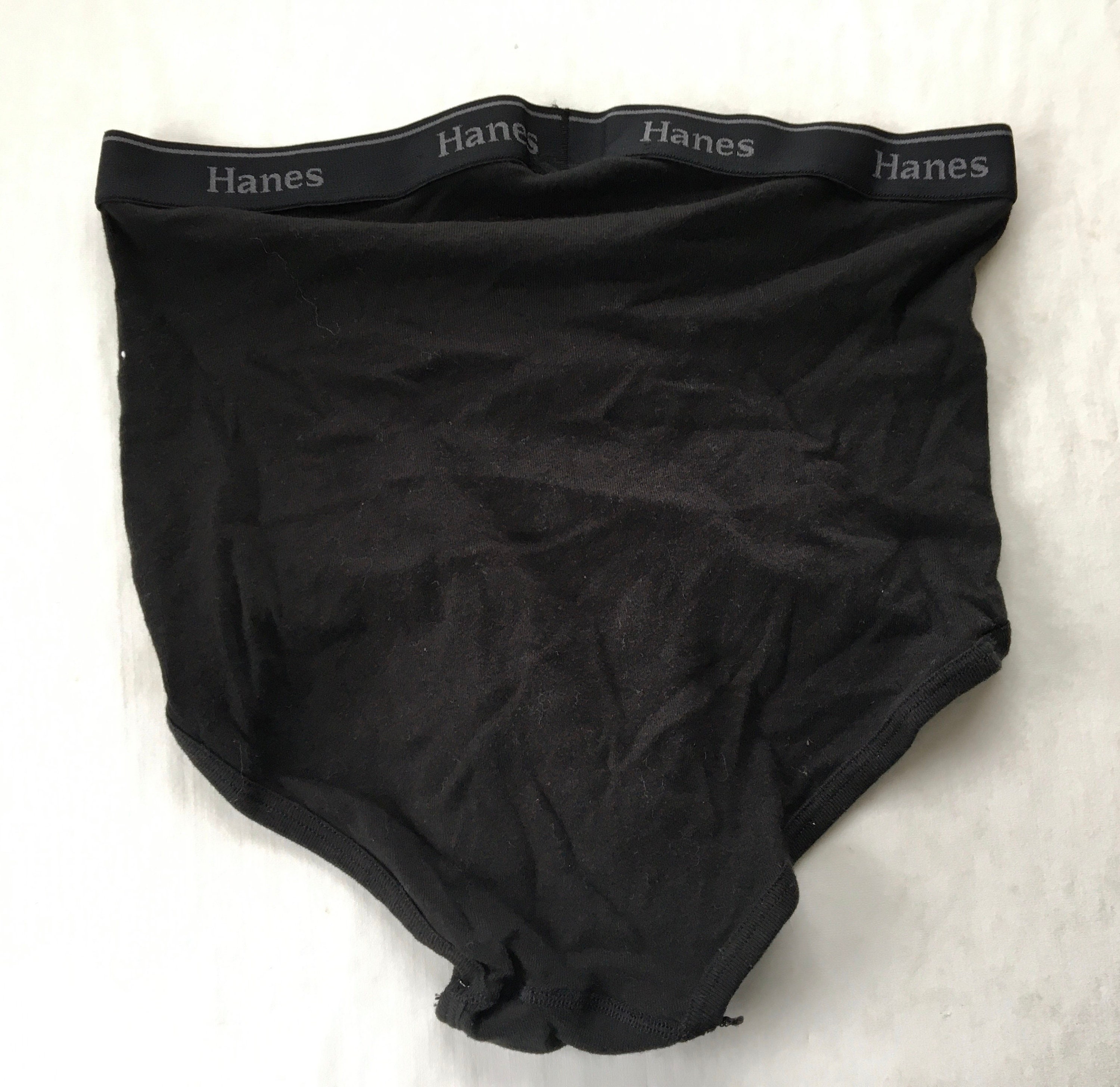 Vintage Hanes Briefs Cotton Underwear Black Gray Colored Mens Size
