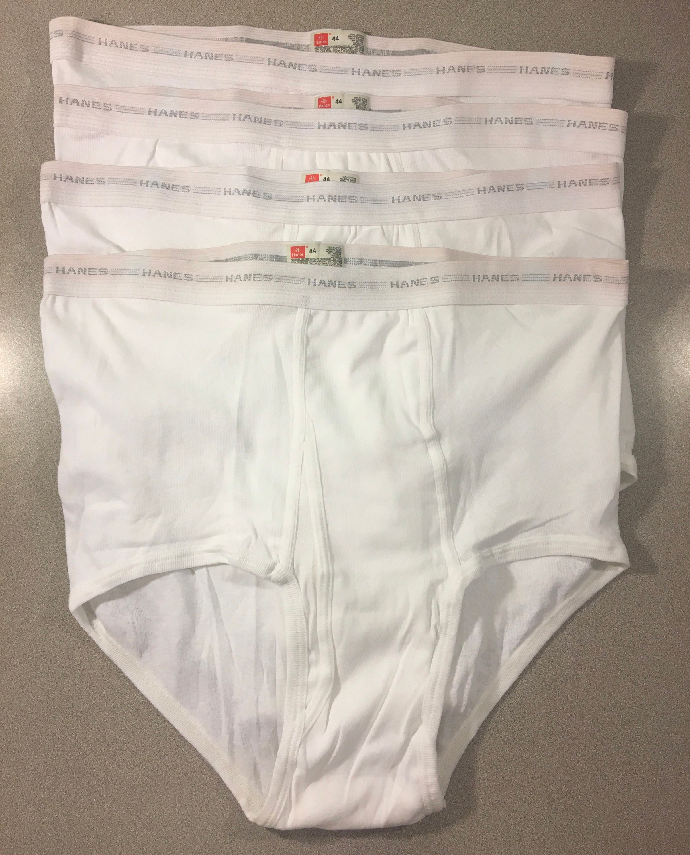 Vintage Hanes Briefs Cotton Underwear Tighty Whities Mens Size 44 Lot of 4  