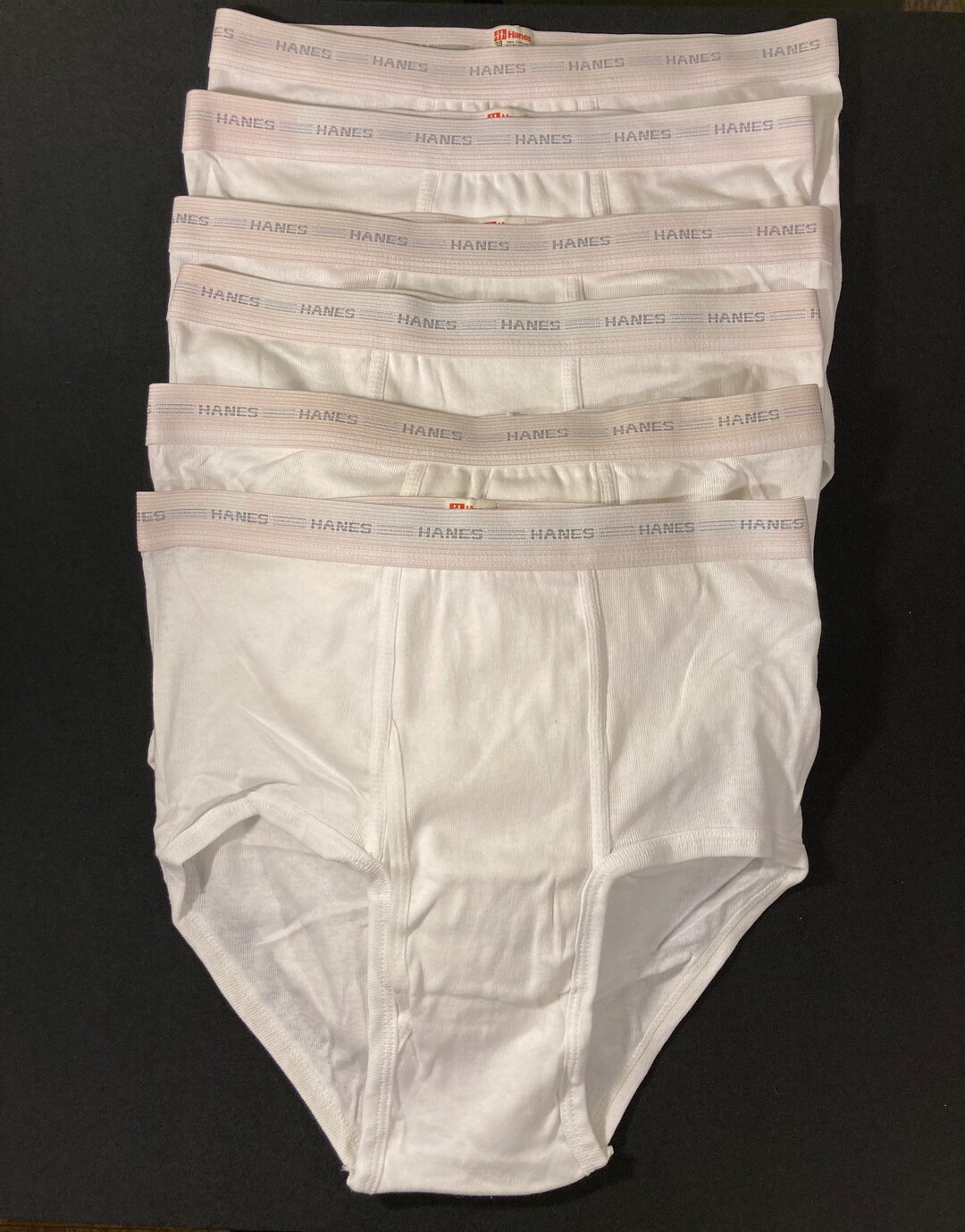 Vintage Hanes Briefs Cotton Underwear Tighty Whities Mens Size 38 Lot ...