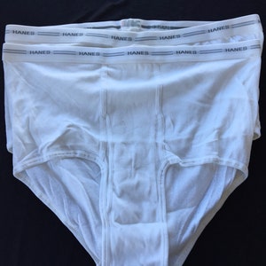 Vintage Hanes Briefs Cotton Underwear Tighty Whities Mens Size 3X Lot of 2