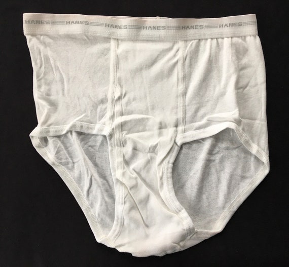 Vintage Hanes Briefs Cotton Underwear Tighty Whities Mens Size 36