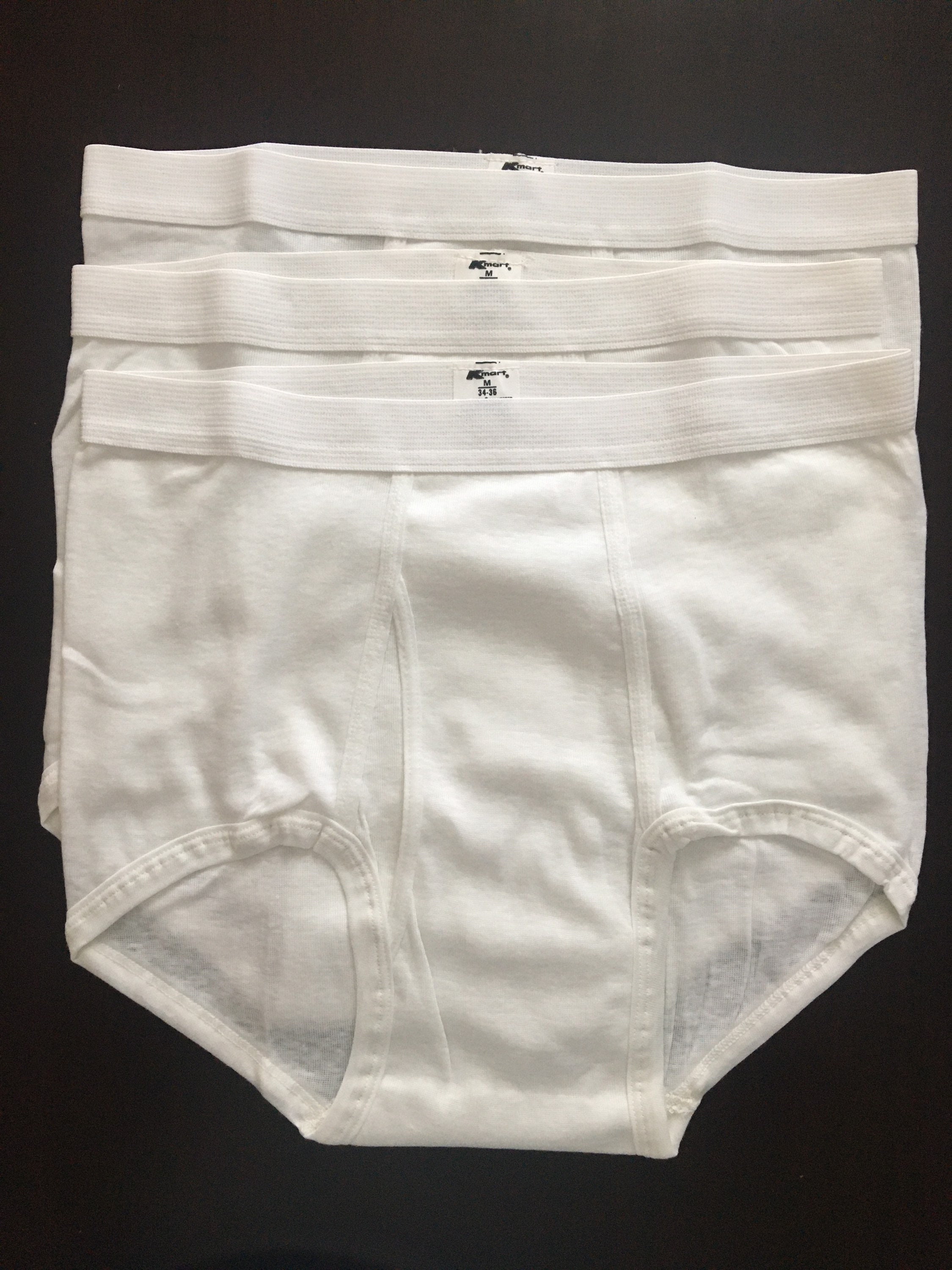 Vintage Kmart Briefs Lot of 3 Polycotton Tighty Whities Underwear Mens Size  Medium 34-36 