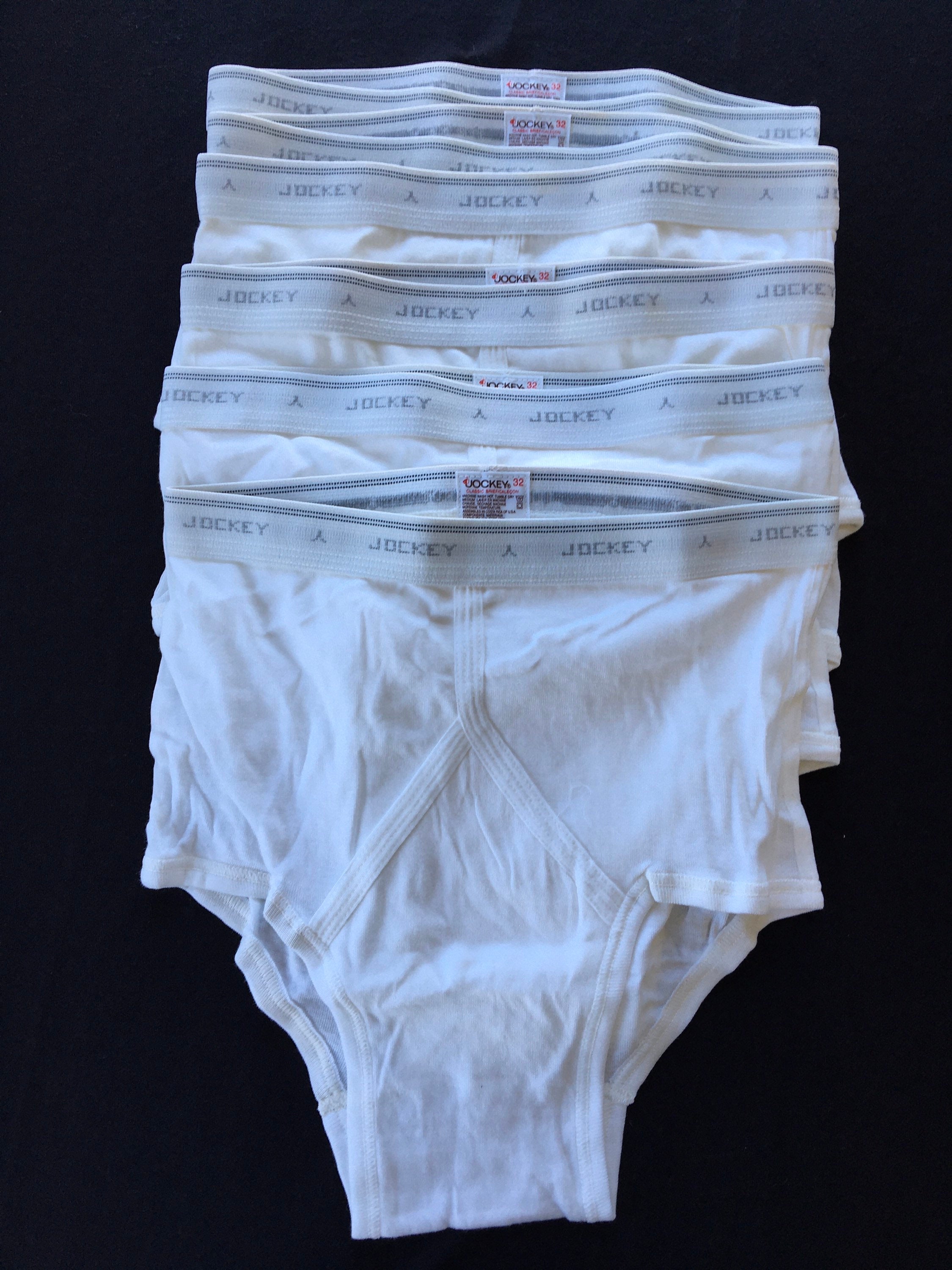 Vintage Jockey Classic Briefs Y Fly Cotton Underwear Tighty Whities Mens  Size 38 Lot of 5 