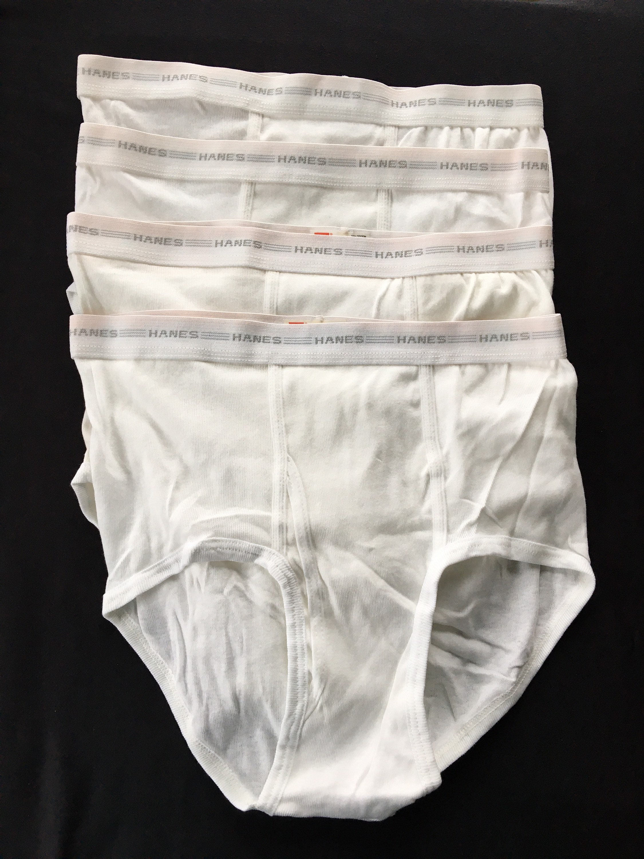 Vintage Hanes Briefs Cotton Underwear Tighty Whities Mens Size 36