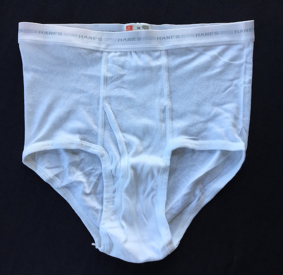 Vintage Hanes Briefs Cotton Underwear Tighty Whities Mens Size 36