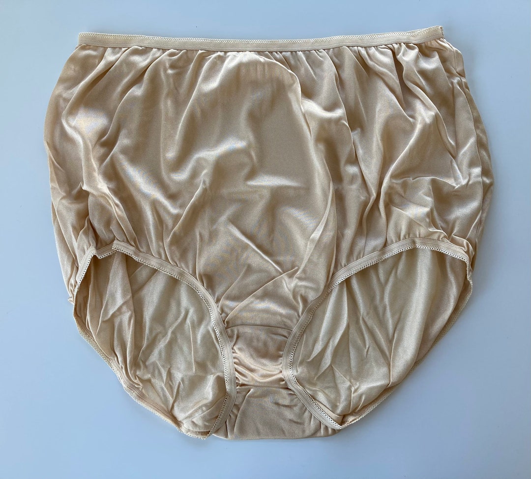 Underscore Nylon Briefs Satin Panties Womens Size 10 Nude Etsy