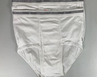 Vintage Hanes Signature Collection Briefs Cotton Underwear Tighty Whities Mens Size 38 Lot Of 2 USA Made