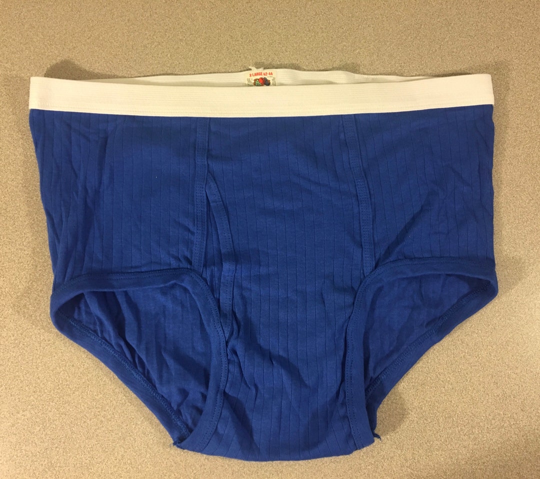 Vintage Fruit of the Loom Ribbed Brief Cotton Underwear Royal Etsy