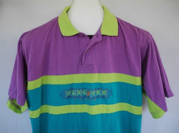 Vintage Hang Ten Colorblock Polo Shirt Embroidered Joker Skate Surfer Adult Medium Etsy