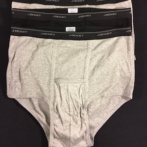Vintage Jockey Pouch Briefs Colored Cotton Underwear Black Gray Mens Size XL Lot Of 3