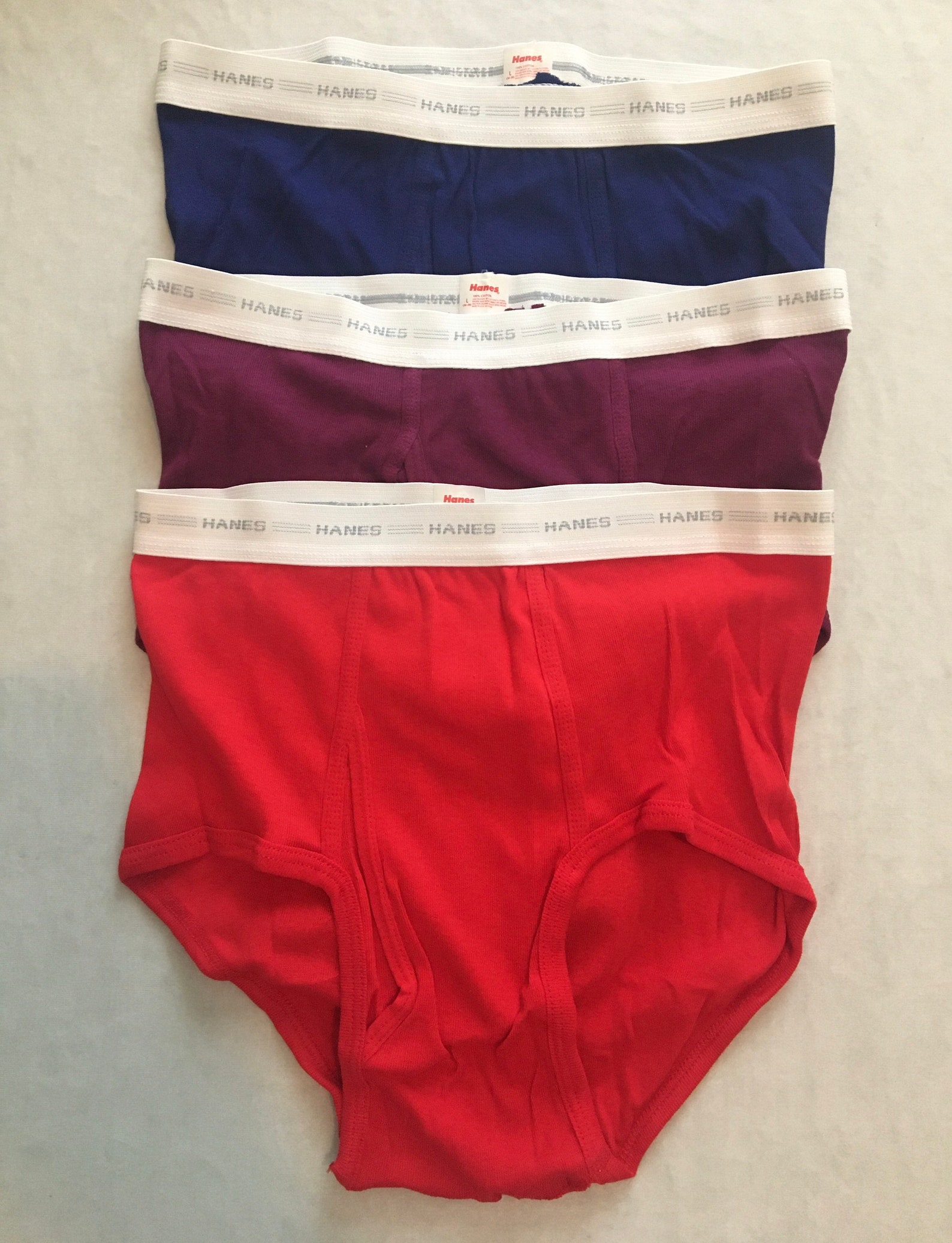 Vintage Hanes Colored Briefs Cotton Underwear Mens Size Large Etsy