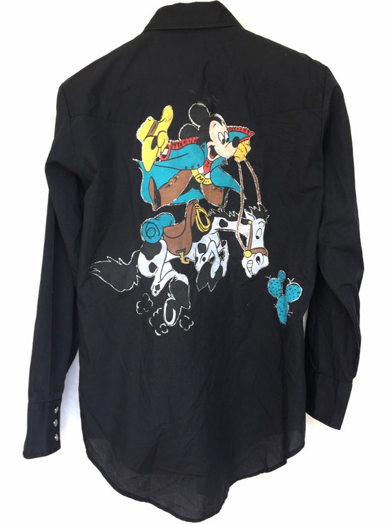 Vintage Plainsman Western Shirt Custom Mickey Mous