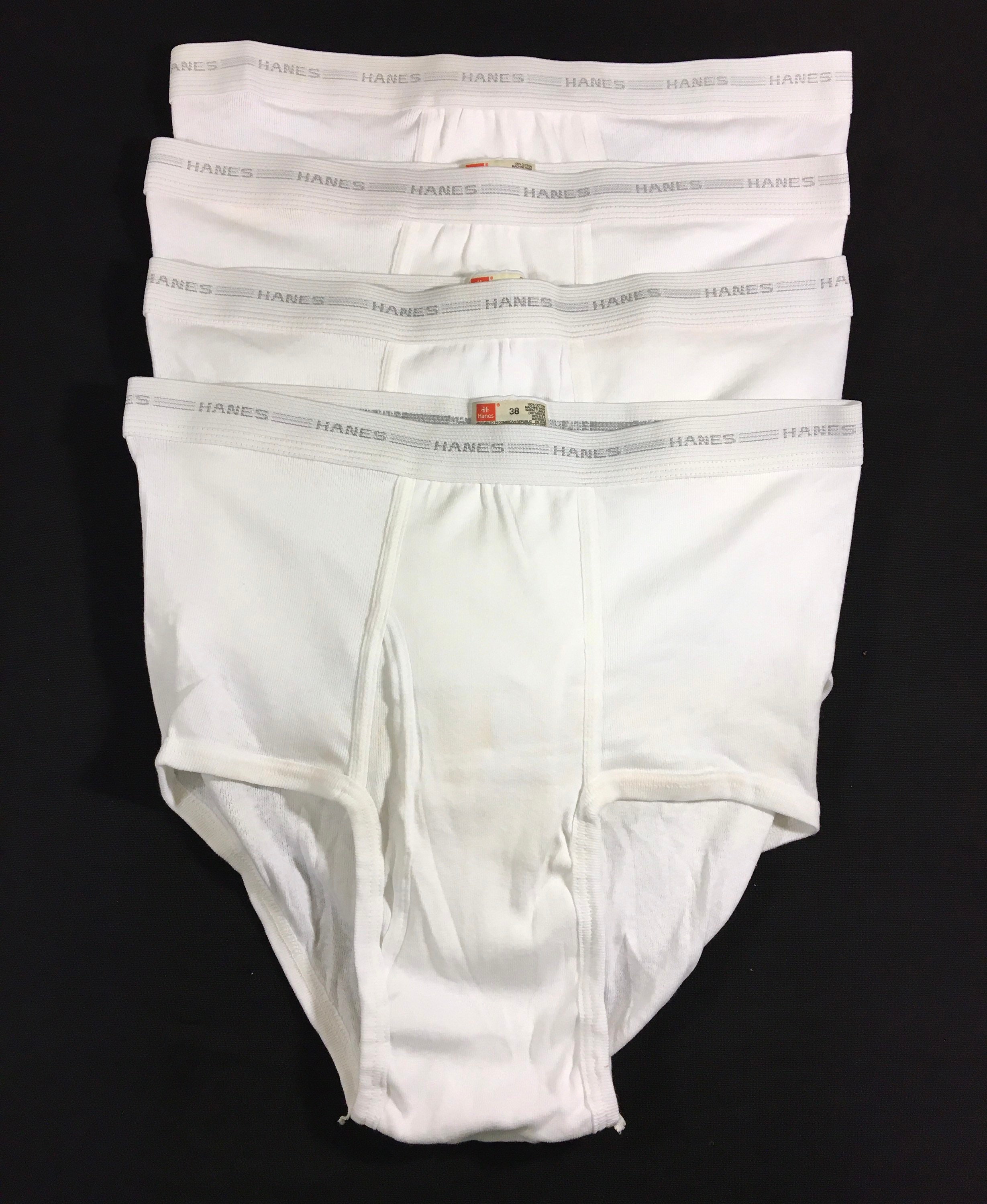 Vintage Hanes Briefs Cotton Underwear Tighty Whities Mens Size 44 Lot Of 4  -  Portugal
