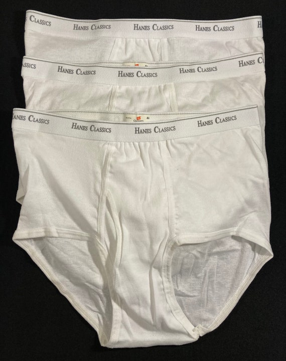 Vintage 1994 Hanes Her Way Womens White Cotton Briefs Size 7 // Lot of 6  Pair Deadstock 