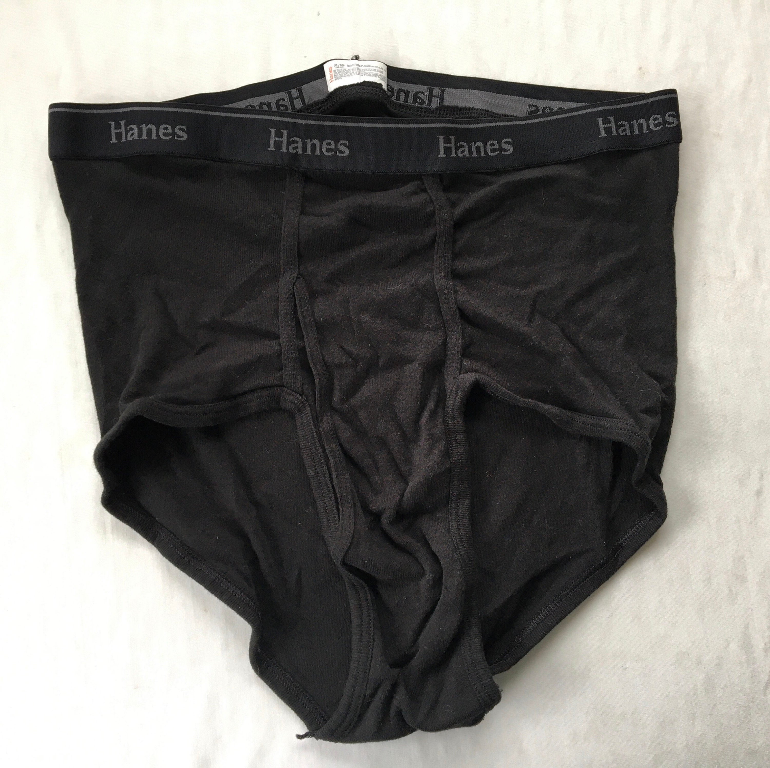 Vintage Hanes Briefs Cotton Underwear Black Gray Colored Mens Size XL 40-42  Lot of 4 -  New Zealand