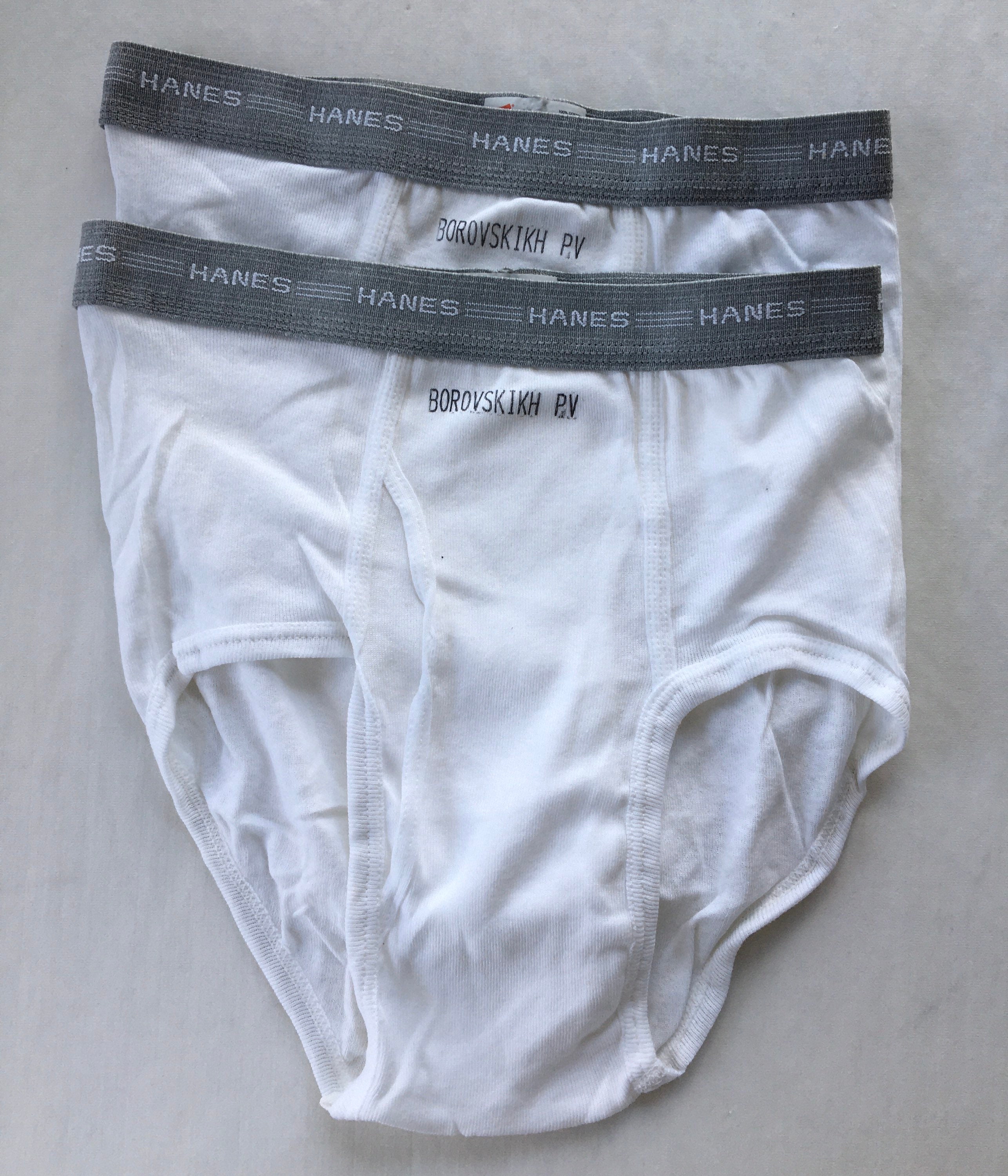 Vintage Hanes Briefs Cotton Underwear Tighty Whities Mens Size 32
