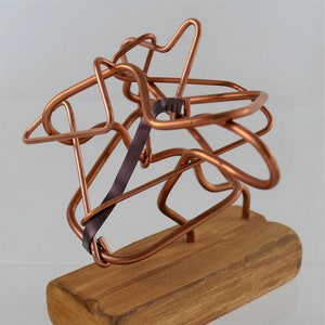Handmade Modern Abstract Copper Wire Art Sculpture - Brutalist Art