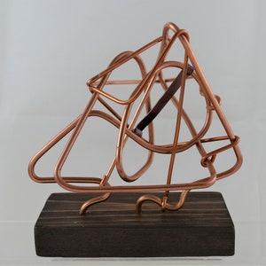 Handmade Modern Abstract Copper Wire Art Sculpture - Brutalist Art