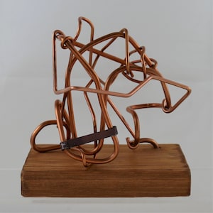 Handmade Modern Abstract Copper Wire Art Sculpture - Brutalist Art