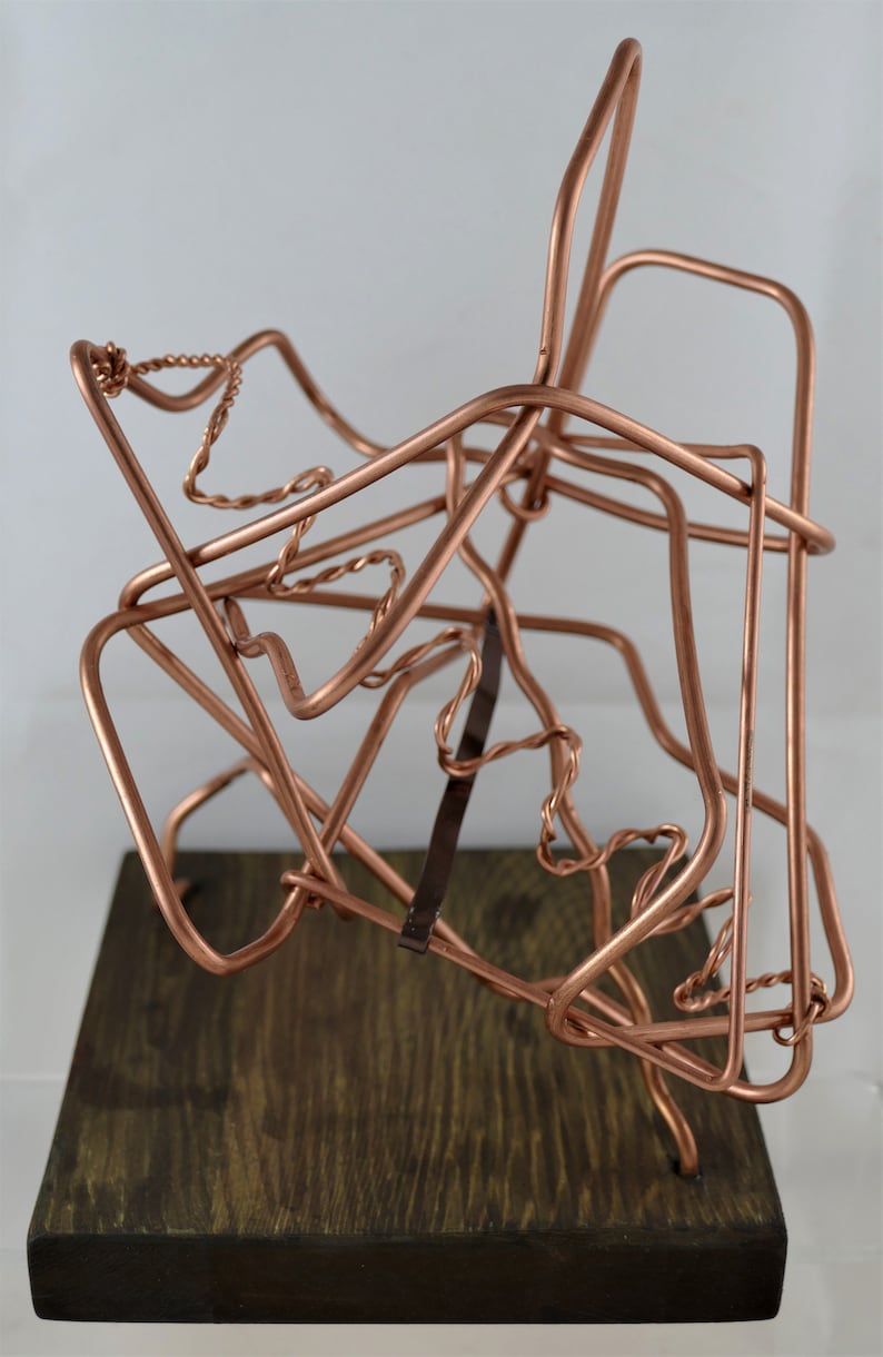 Handmade Modern Abstract Copper Wire Art Sculpture - Brutalist Art - Etsy