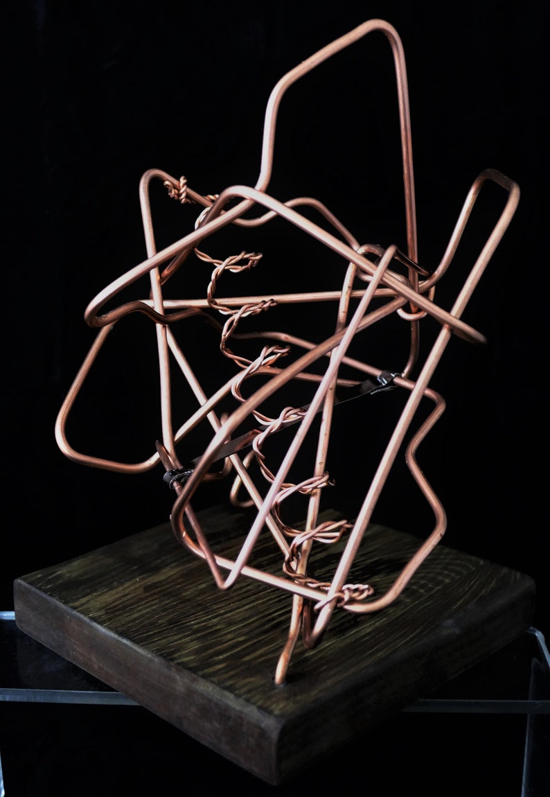 Handmade Modern Abstract Copper Wire Art Sculpture - Brutalist Art - Etsy