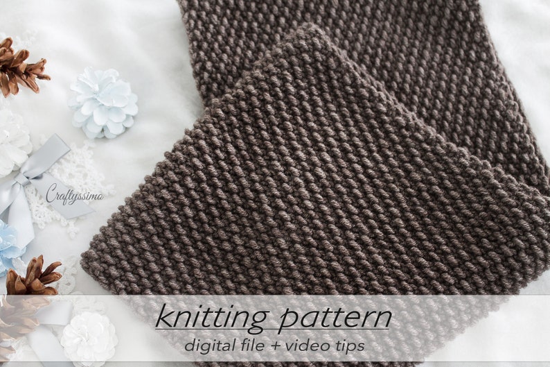 KNITTING PATTERN: 2 Sizes Textured Infinity Scarf Cozy Winter Scarf DIY Cowl Gift Bulky Chunky 12 ply Circular Knitting Beginner image 8