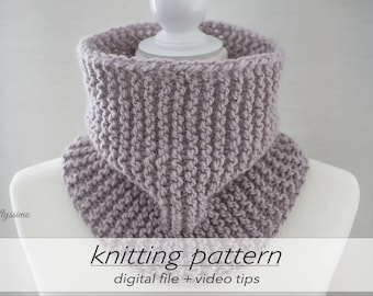 KNITTING PATTERN: 1 Skein Snood | Winter Cowl | Teen Neck Warmer | Adult Neck Wrap | Super Chunky-Bulky 14 ply #6 | Flat Knitting Beginner