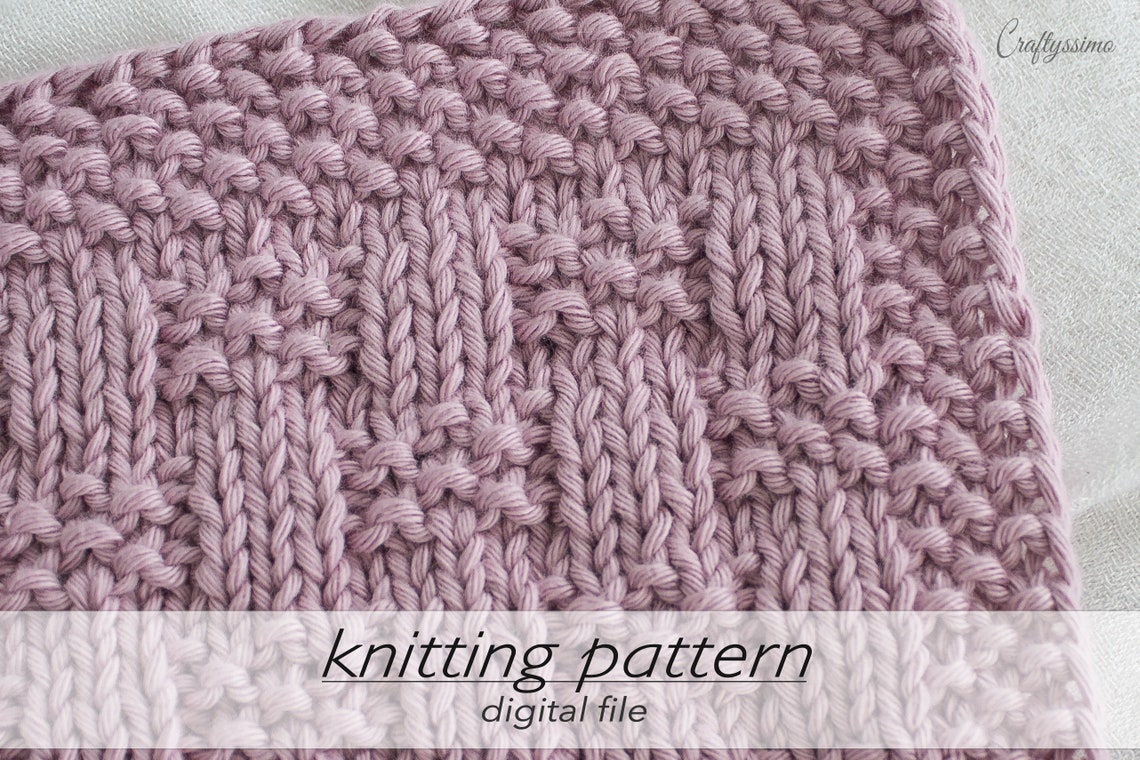 KNITTING PATTERN Seed Stitch Basketweave Baby Blanket Easy Etsy