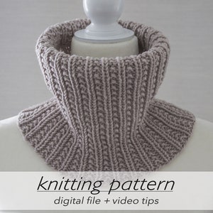 KNITTING PATTERN: Cozy Textured Cowl Teen Petite Adult Snood Easy Neck Warmer Aran Worsted 10 ply 4 Circular Knitting Beginner image 4