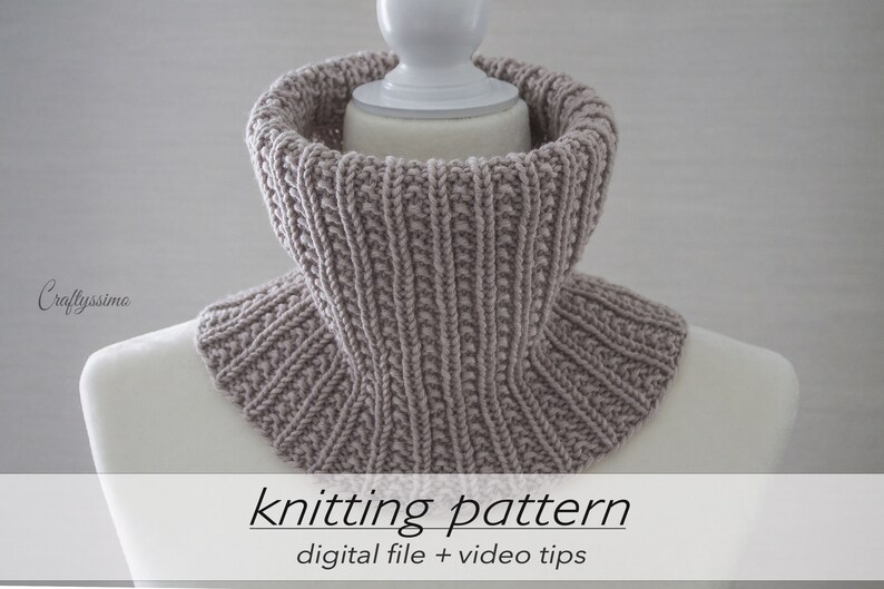 KNITTING PATTERN: Cozy Textured Cowl Teen Petite Adult Snood Easy Neck Warmer Aran Worsted 10 ply 4 Circular Knitting Beginner image 4